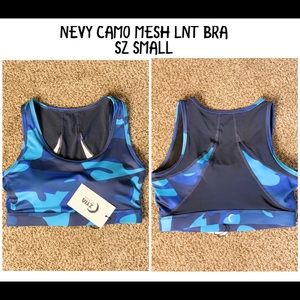 ZYIA Navy Camo Back Mesh Bra Sz Small